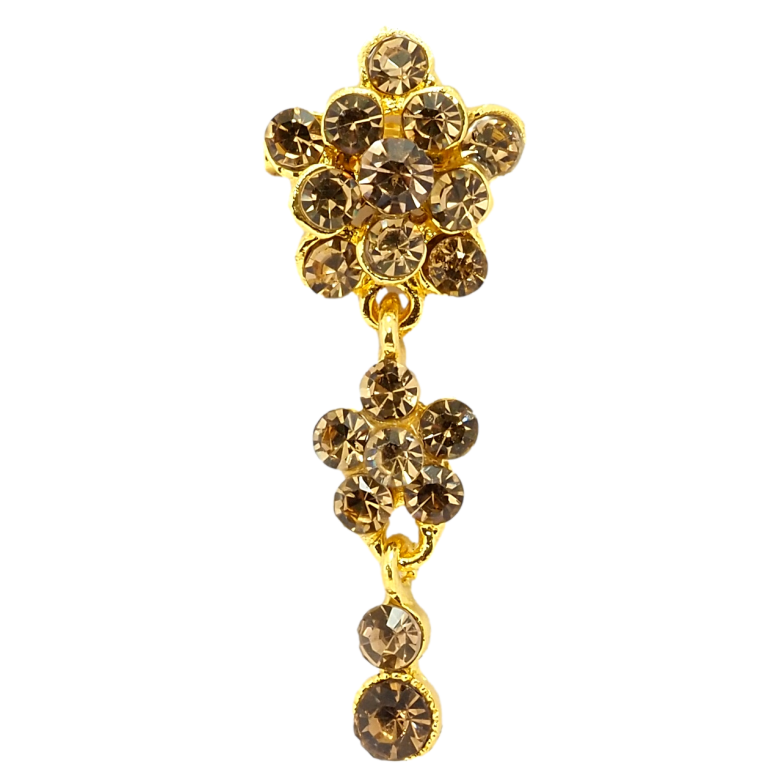 Брошь Кристальные коричневые цветочки фото №1