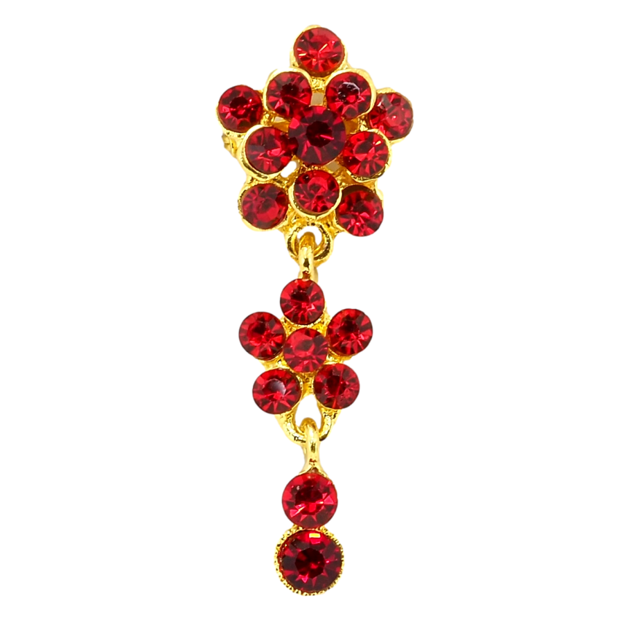 Брошка Кристальні червоні квіточки фото №1