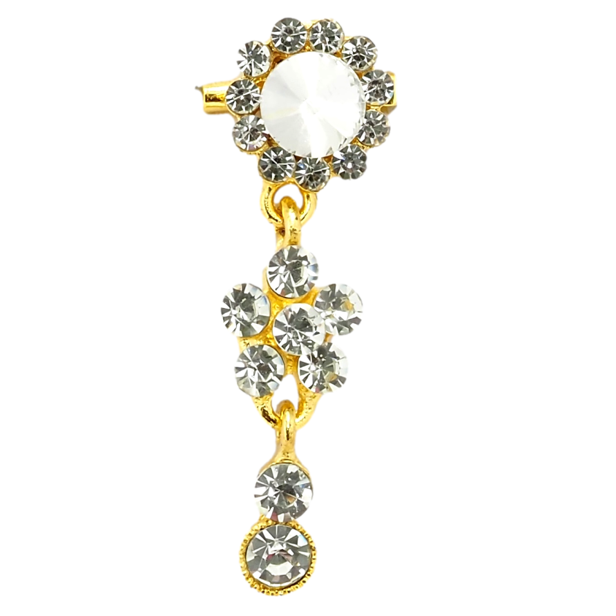 Брошь Кристальные белые цветочки фото №1