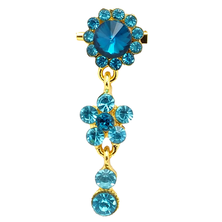 Брошь Кристальные голубые цветочки фото №18 Брошь Кристальные голубые цветочки фото №18
