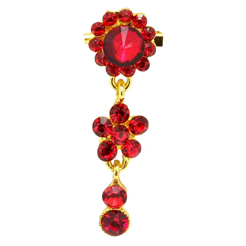 Брошка Кристальні червоні квіточки фото №1 Брошка Кристальні червоні квіточки фото №1