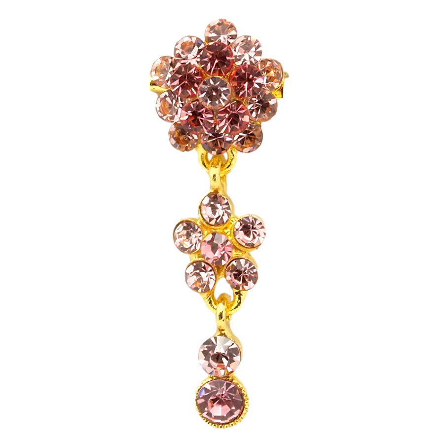 Брошка Квіткова підвіска з рожевих страз фото №1 Брошка Квіткова підвіска з рожевих страз фото №1