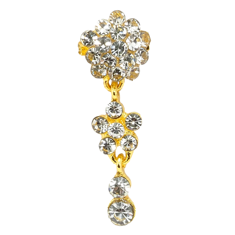 Брошь Цветочная подвеска из страз фото №1