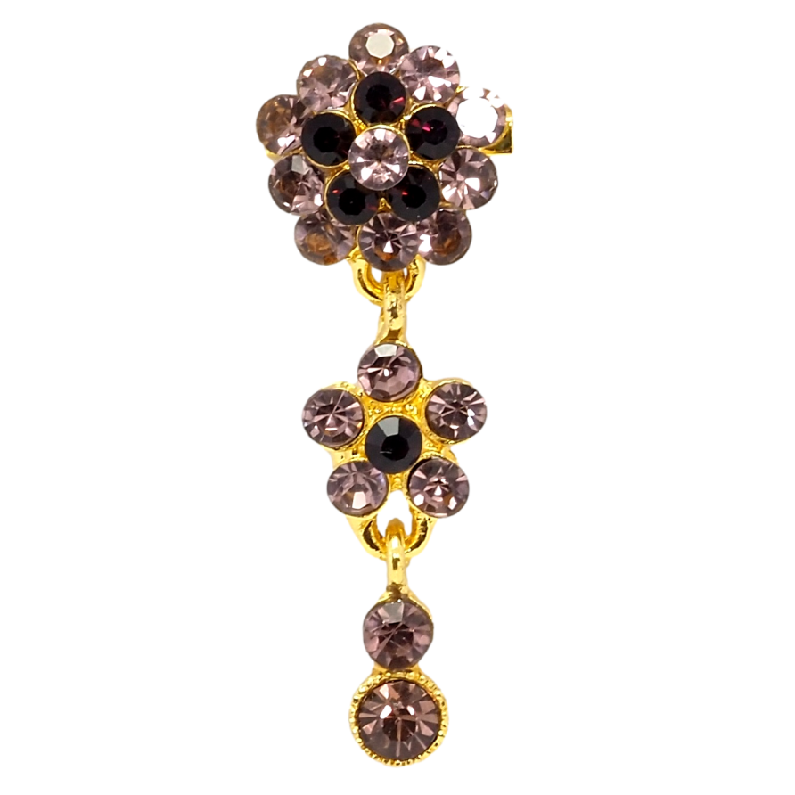 Брошь Цветочная подвеска из бордовых страз фото №1 Брошь Цветочная подвеска из бордовых страз фото №1