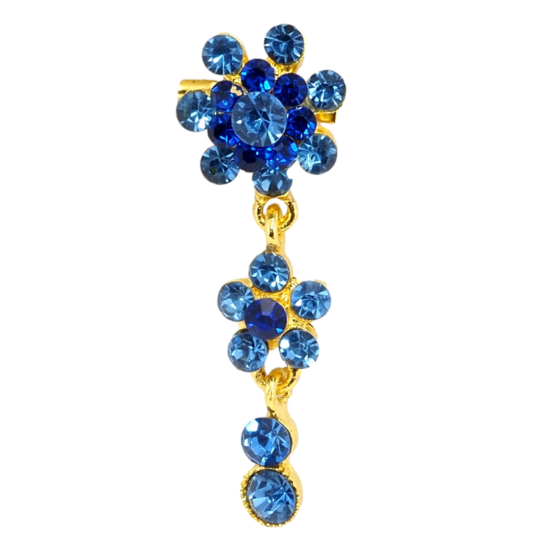 Брошка Квіткова підвіска із синіх страз фото №1 Брошка Квіткова підвіска із синіх страз фото №1