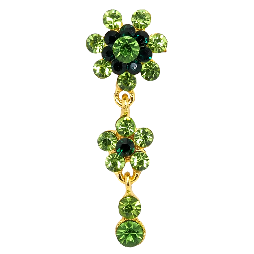 Брошка Квіткова підвіска із зелених страз фото №1 Брошка Квіткова підвіска із зелених страз фото №1