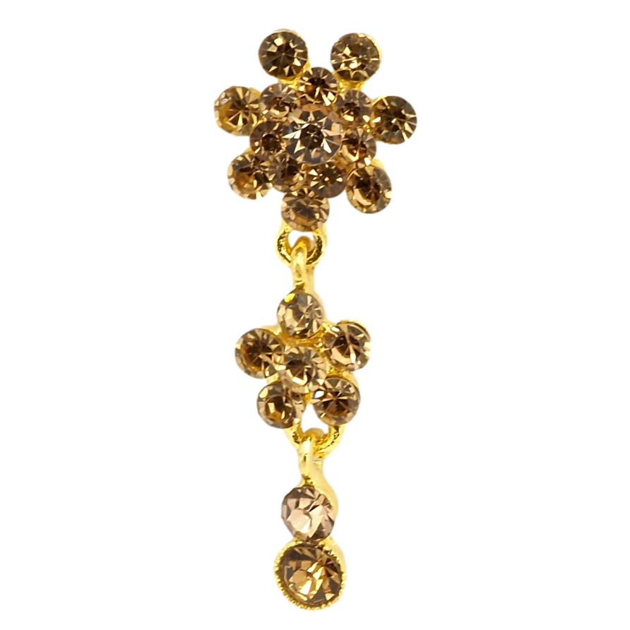 Брошка Квіткова підвіска з коричневих страз фото №1 Брошка Квіткова підвіска з коричневих страз фото №1