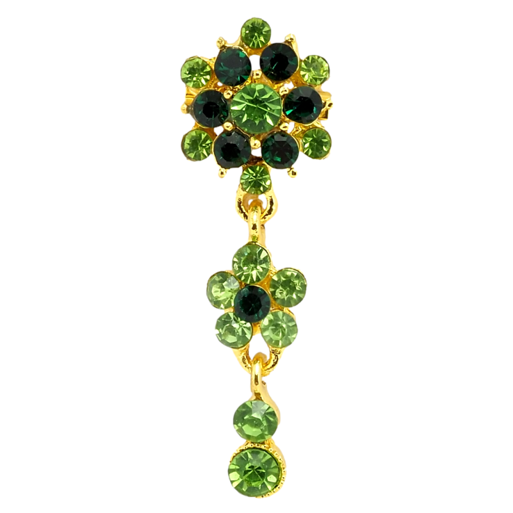 Брошь Цветочная подвеска из зеленых страз фото №20 Брошь Цветочная подвеска из зеленых страз фото №20