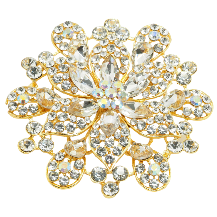 Брошь Большой цветок со стразами фото №2 Брошь Большой цветок со стразами фото №2
