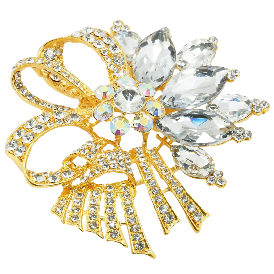 Брошь Большой букет со стразами фото №1