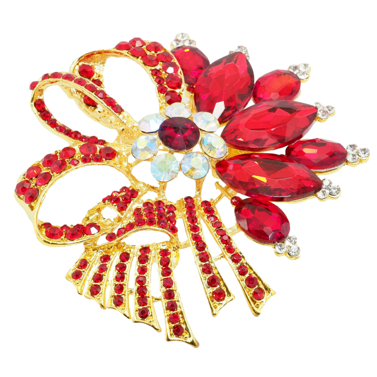 Брошь Большой букет с красными стразами фото №18 Брошь Большой букет с красными стразами фото №18