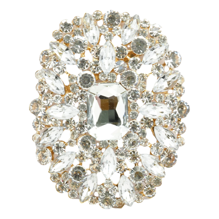 Брошь Круглая из белых страз фото №3 Брошь Круглая из белых страз фото №3