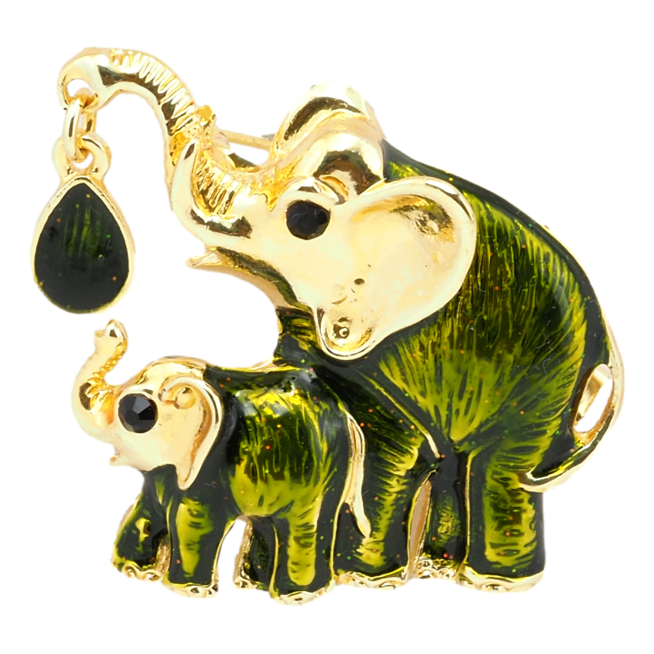 Брошь Два слоника салатовых фото №8 Брошь Два слоника салатовых фото №8