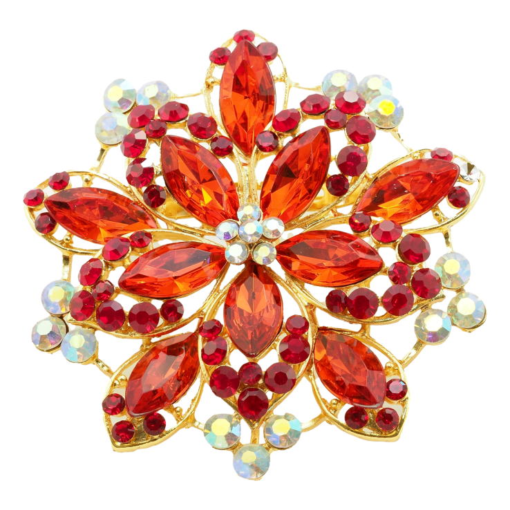 Брошь-кулон Квітка з червоними стразами фото №20 Брошь-кулон Квітка з червоними стразами фото №20