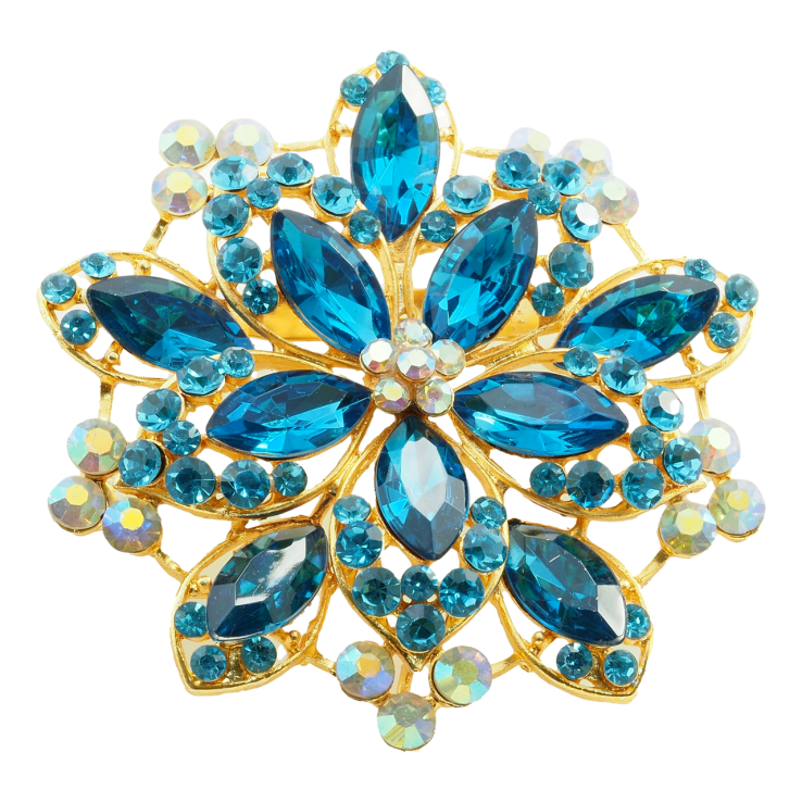Брошь-кулон Квітка з блакитними стразами фото №25 Брошь-кулон Квітка з блакитними стразами фото №25