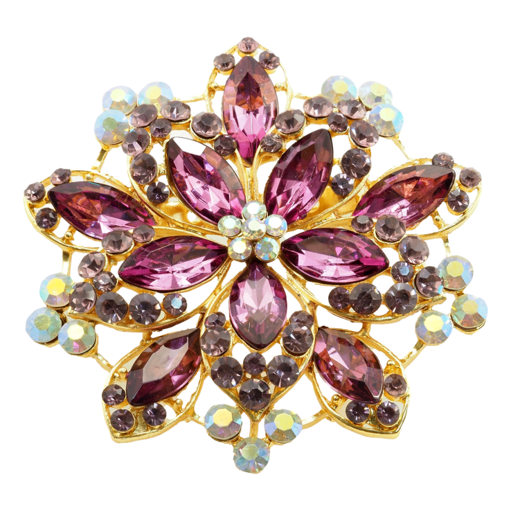 Брошь-кулон Квітка з фіолетовими стразами фото №21 Брошь-кулон Квітка з фіолетовими стразами фото №21