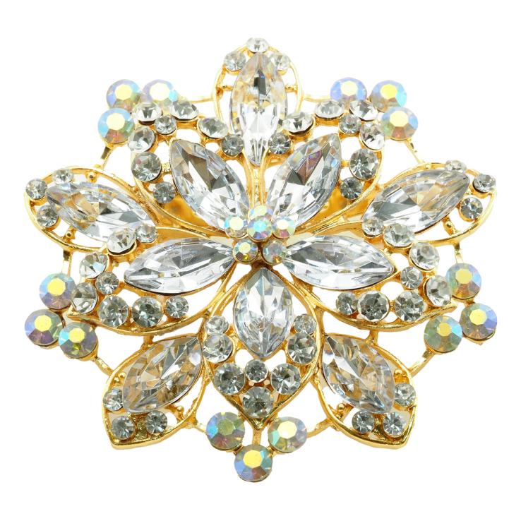 Брошь-кулон Квітка з білими стразами фото №2 Брошь-кулон Квітка з білими стразами фото №2