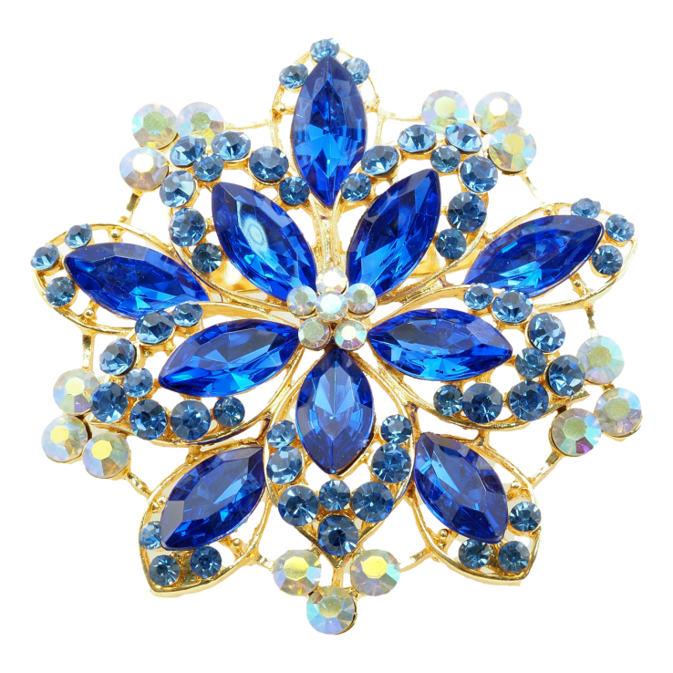 Брошь-кулон Квітка з синіми стразами фото №22 Брошь-кулон Квітка з синіми стразами фото №22
