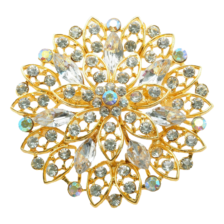 Брошка Квітка з білими стразами фото №23 Брошка Квітка з білими стразами фото №23