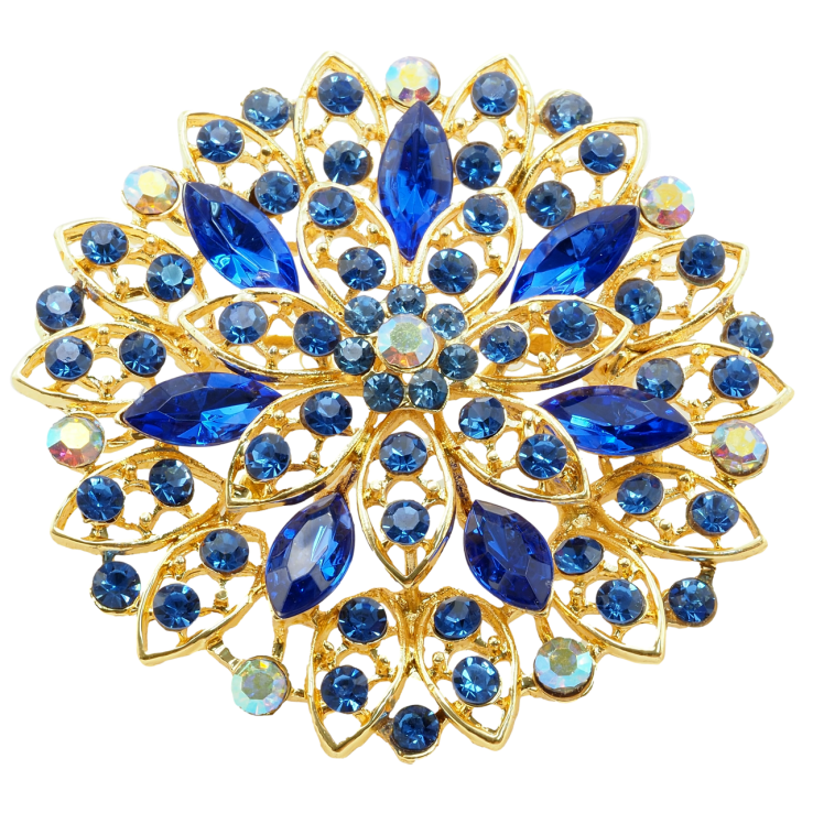 Брошка Квітка з синіми стразами фото №14 Брошка Квітка з синіми стразами фото №14