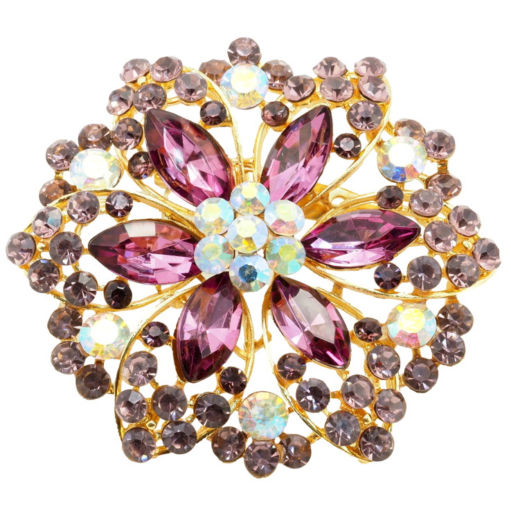 Брошка Квітка з бордовими стразами фото №19 Брошка Квітка з бордовими стразами фото №19