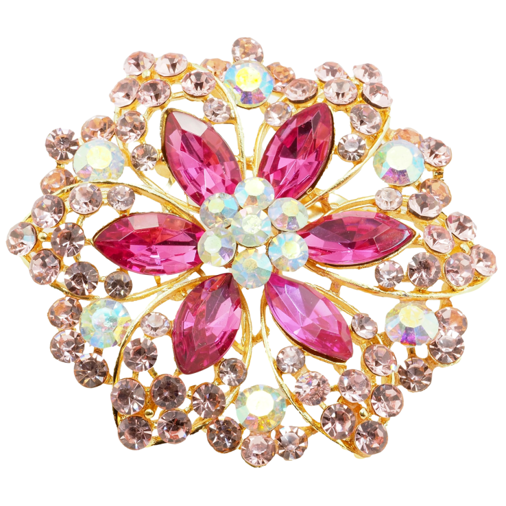 Брошь Цветок с розовыми стразами фото №16 Брошь Цветок с розовыми стразами фото №16
