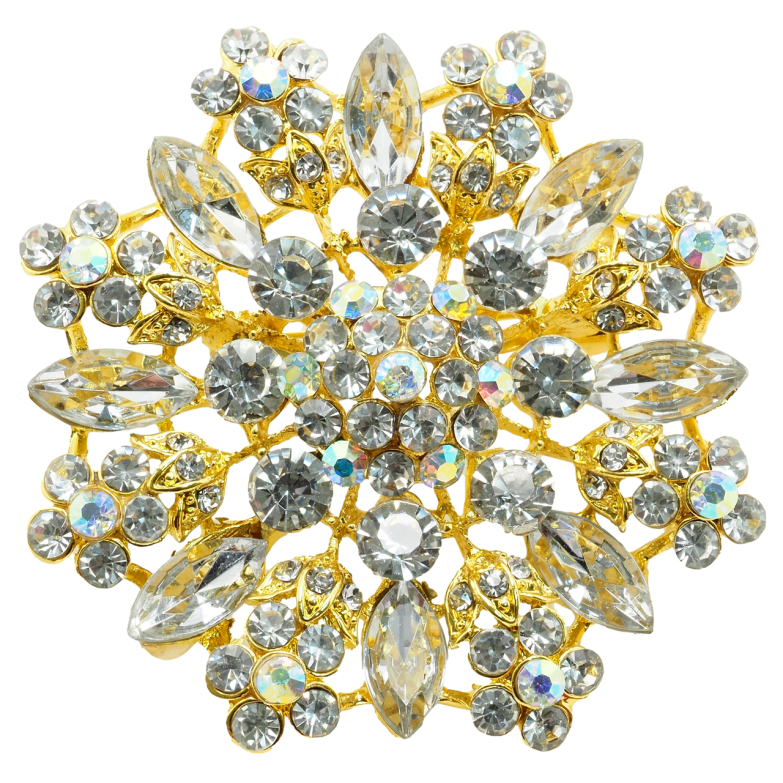 Брошка Квітка зі стразами фото №1 Брошка Квітка зі стразами фото №1