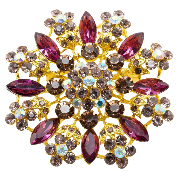 Брошка Квітка з бордовими стразами фото №21 Брошка Квітка з бордовими стразами фото №21