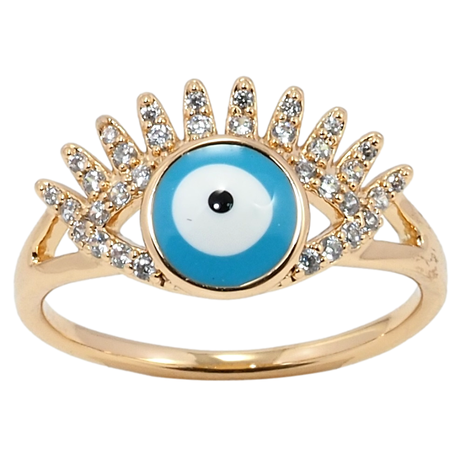 Каблучка Xuping Позолота 18K Оберіг Ока Фатіми фото №1 Каблучка Xuping Позолота 18K Оберіг Ока Фатіми фото №1