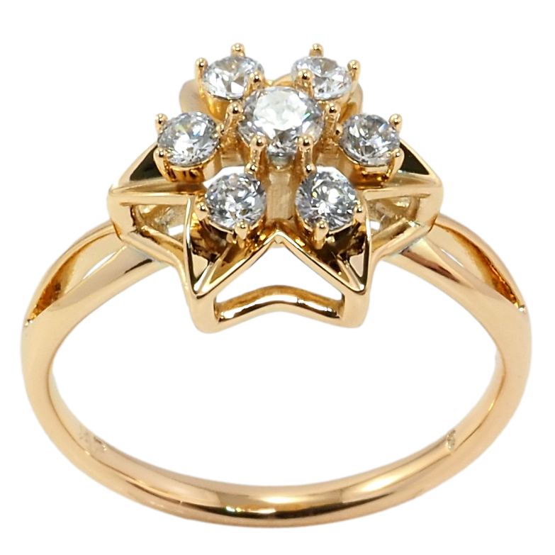 Кольцо Xuping Позолота 18K Цветок с цирконием фото №1