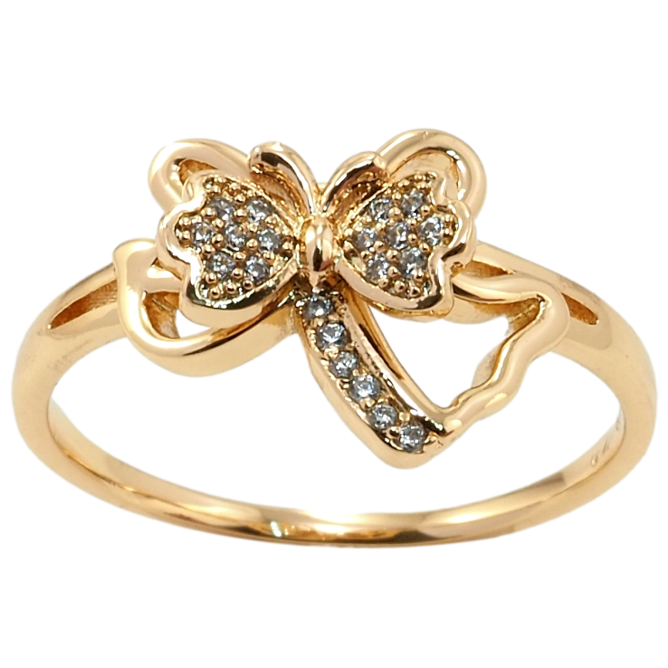 Каблучка Xuping Позолота 18K Метелик з цирконієм фото №11