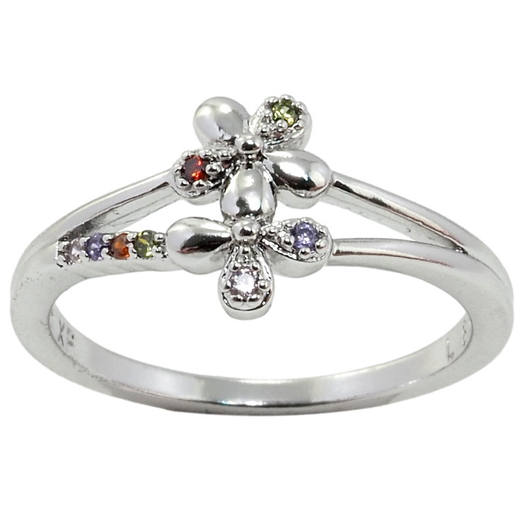 Каблучка Xuping Родій Квіточки з кольоровим цирконієм фото №19