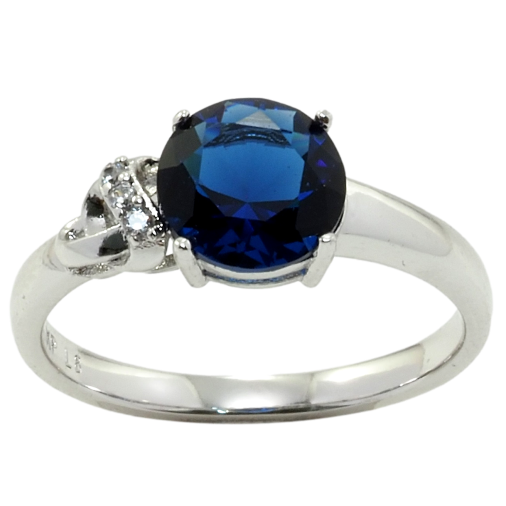 Кольцо Xuping Родий Синий фианит фото №11