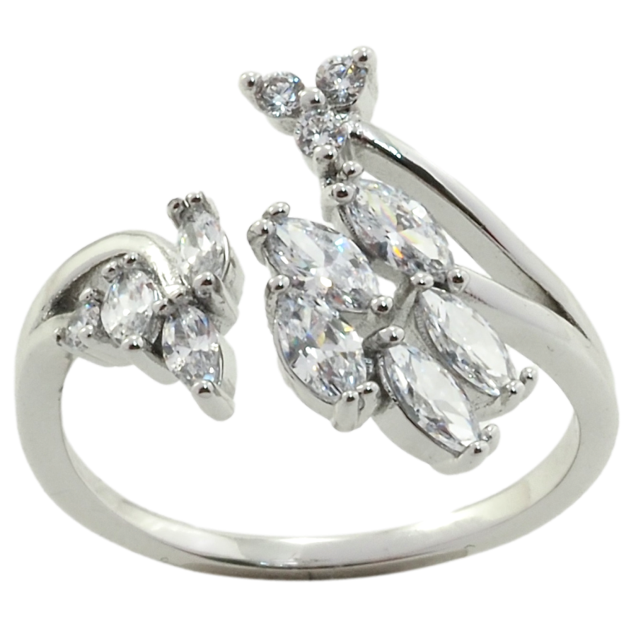 Кольцо Xuping Родий Орнамент из фианитов фото №1