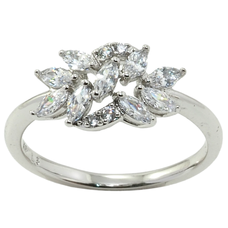 Кольцо Xuping Родий Россыпь кристаллов фото №1