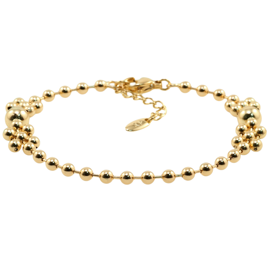 Браслет Xuping Позолота 18K Ланцюжок Перлина з квіточками довжина з дод. ланцюжком 17.5-20см х 3мм фото №1