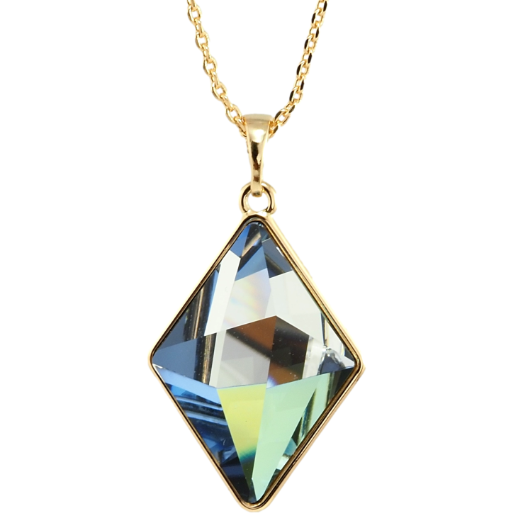 Кулон Xuping цвет 18K с кр-ми Swarovski на цепочке Кристалл Royal Blue, 19х25мм длина 39-45см х 1мм фото №20