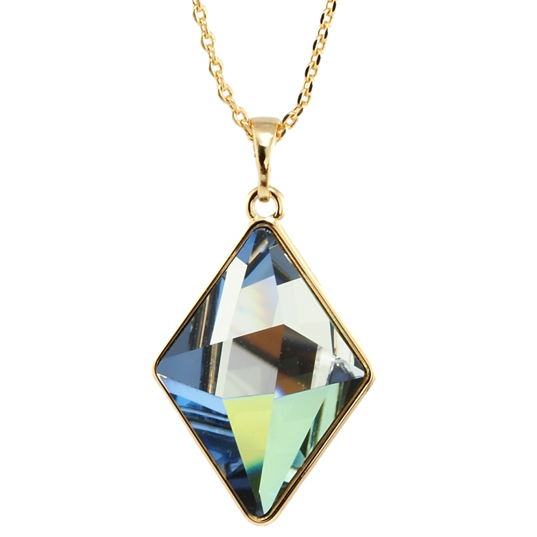 Кулон Xuping цвет 18K с кр-ми Swarovski на цепочке Кристалл Royal Blue, 19х25мм длина 39-45см х 1мм фото №1