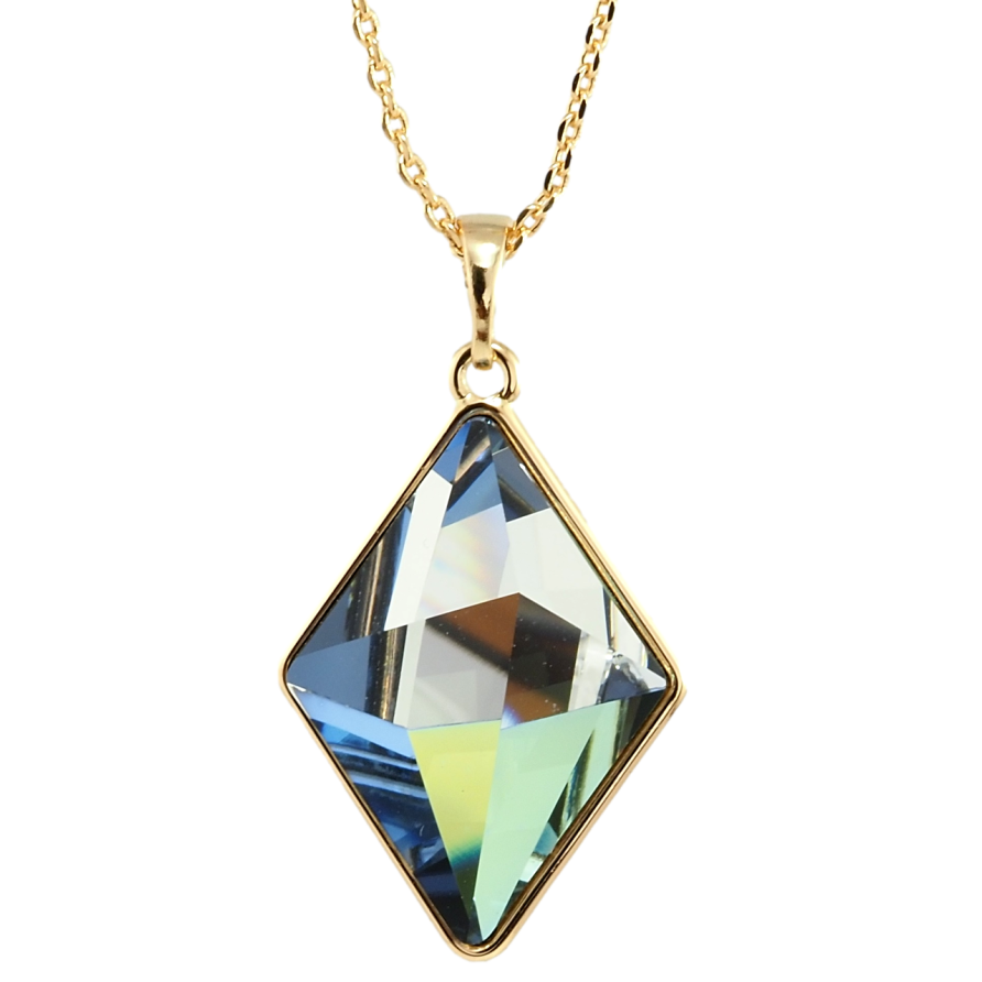 Кулон Xuping цвет 18K с кр-ми Swarovski на цепочке Кристалл Royal Blue, 19х25мм длина 39-45см х 1мм фото №1