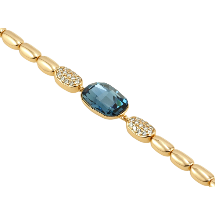 Браслет Xuping цвет 18K с кристаллами Swarovski Кристалл Montana доп. замок на два размера 17.5,19.5см х фото №14