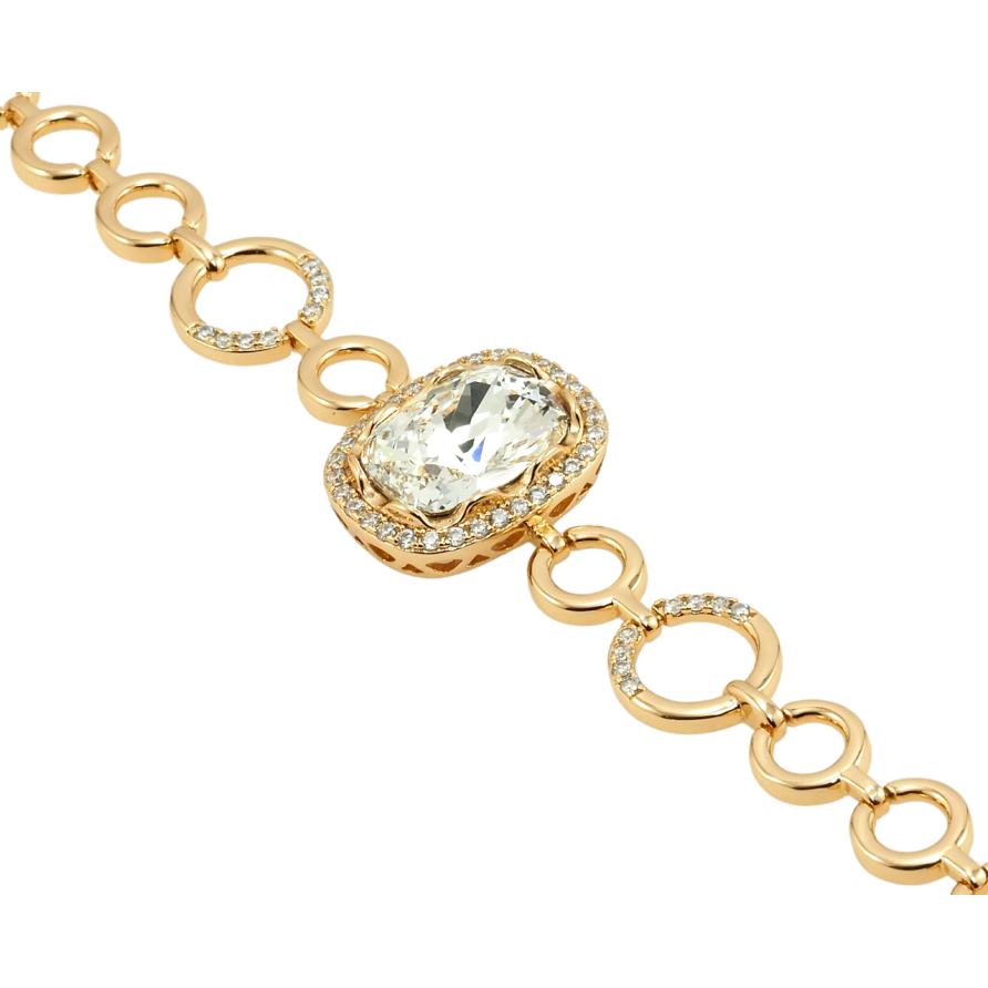 Браслет Xuping колір 18K з кр-ми Swarovski Кристал Clear дод. замок на два розміри 16,18.5см х 8-11мм фото №1