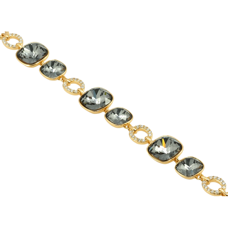 Браслет Xuping цвет 18K с кр-ми Swarovski Кристаллы Graphite доп.замок на два размера 16,18см х 7мм фото №19 Браслет Xuping цвет 18K с кр-ми Swarovski Кристаллы Graphite доп.замок на два размера 16,18см х 7мм фото №19