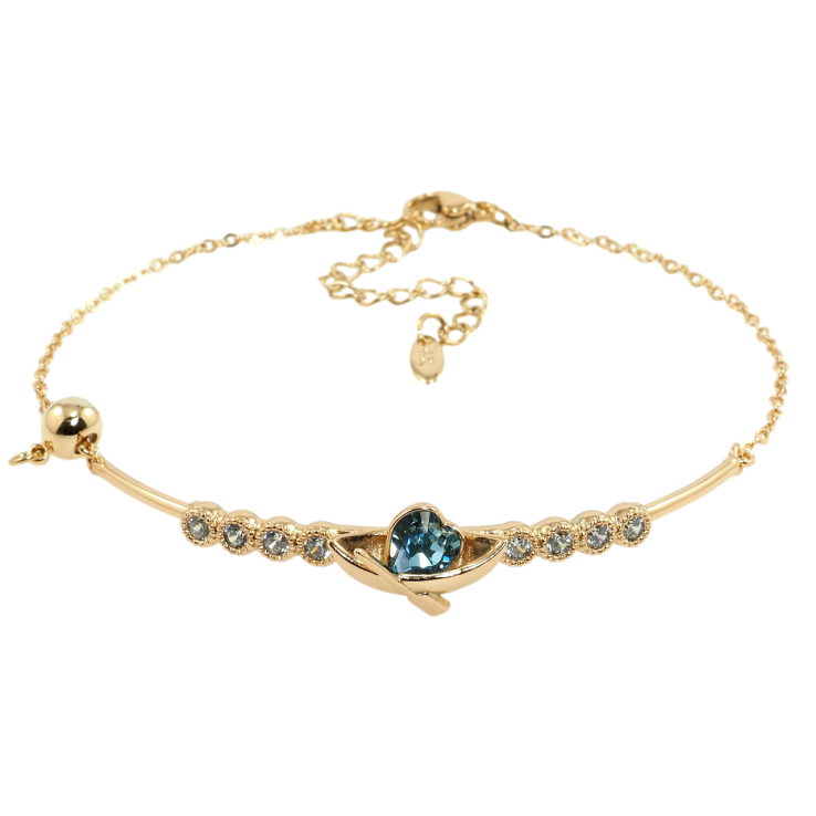 Браслет Xuping цвет 18K с кр-ми Swarovski Лодка с кристаллом Montana с доп.цепочкой 19.5-25см х 1мм фото №14 Браслет Xuping цвет 18K с кр-ми Swarovski Лодка с кристаллом Montana с доп.цепочкой 19.5-25см х 1мм фото №14