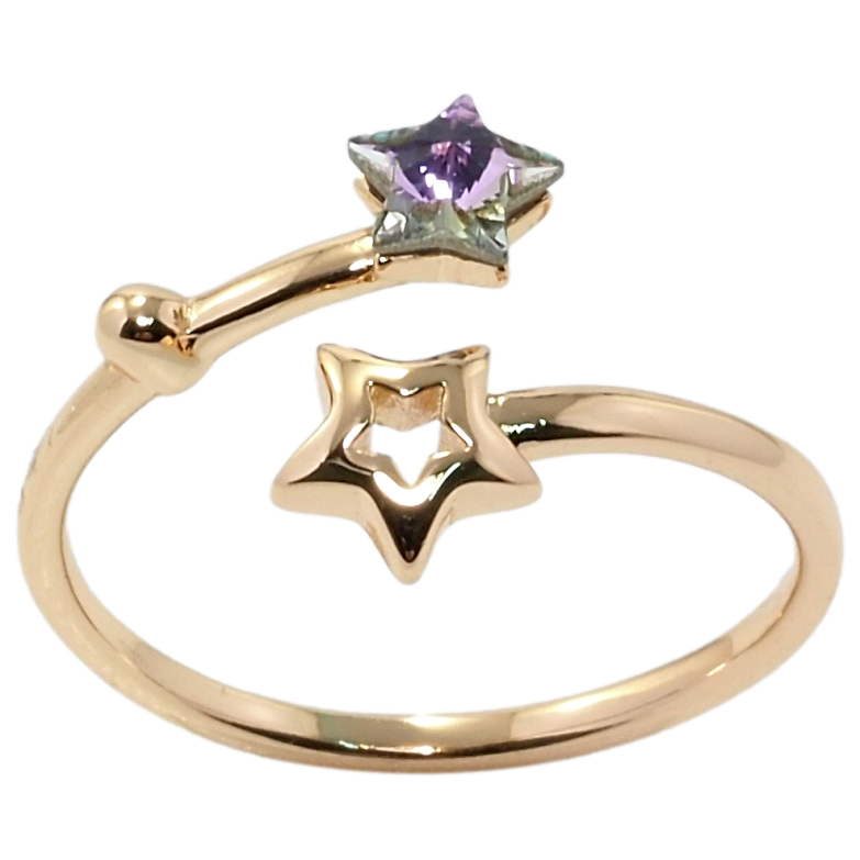 Каблучка Xuping колір 18K з кр-ми Swarovski Зірки з кристалом Vitrail Light фото №1