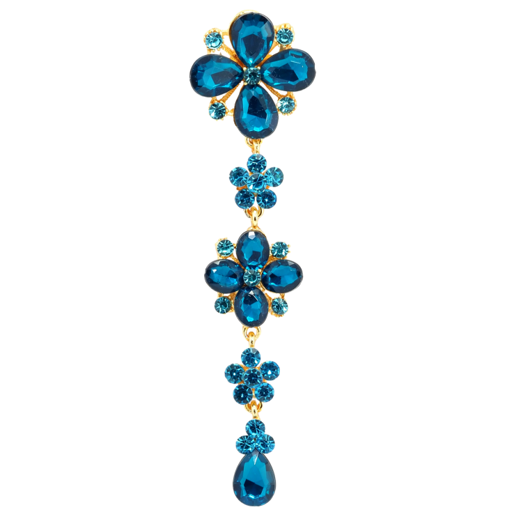 Брошь Цветочная подвеска с бирюзовыми стразами фото №12 Брошь Цветочная подвеска с бирюзовыми стразами фото №12