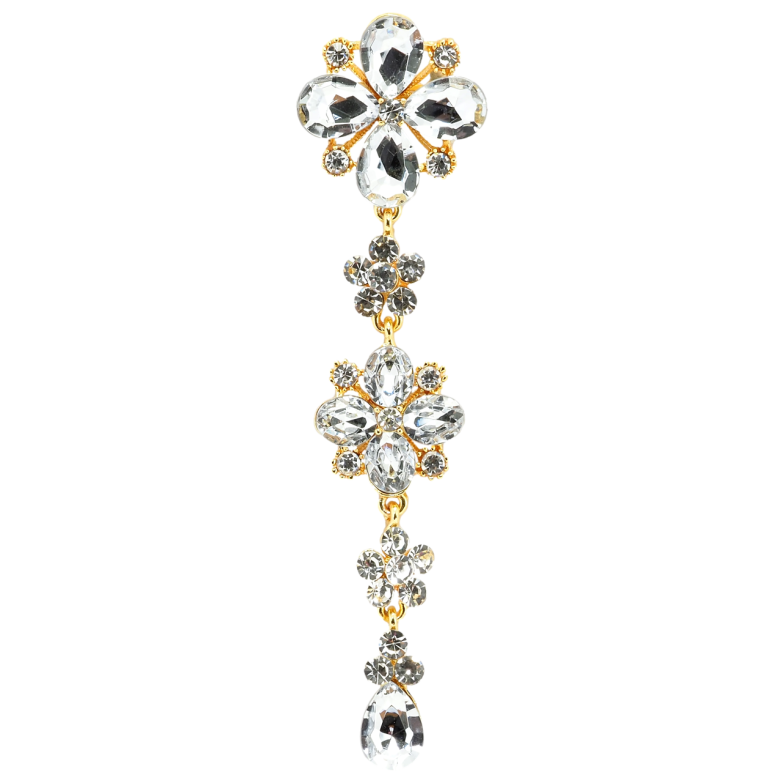 Брошь Цветочная подвеска со стразами фото №1