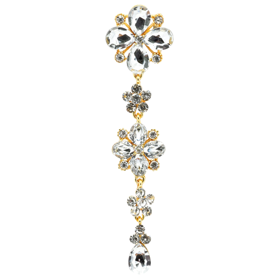 Брошь Цветочная подвеска со стразами фото №1 Брошь Цветочная подвеска со стразами фото №1