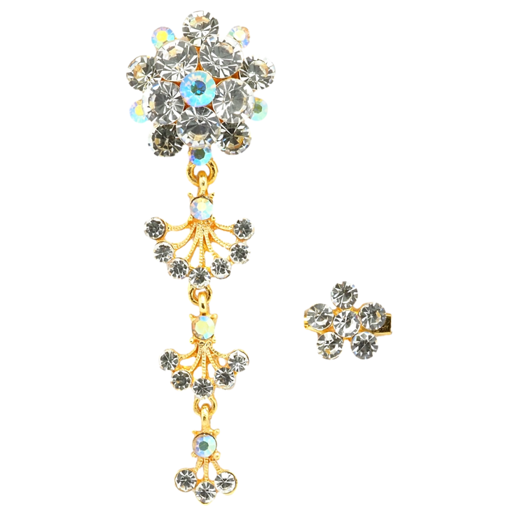 Брошь Две цветочные броши с стразами фото №16