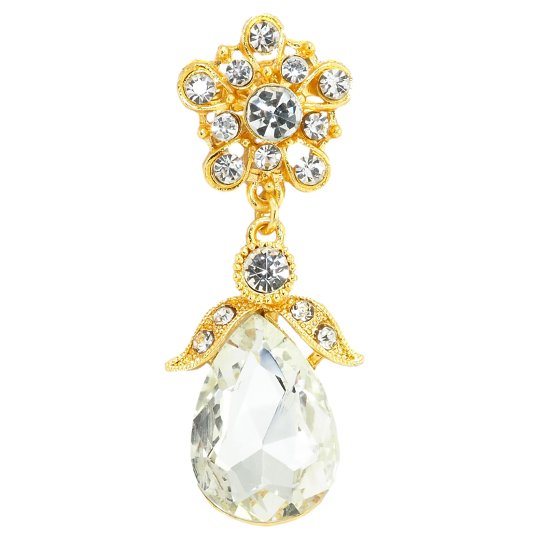 Брошка Квіткова підвіска з великим кристалом фото №1 Брошка Квіткова підвіска з великим кристалом фото №1