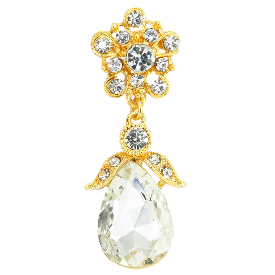 Брошка Квіткова підвіска з великим кристалом фото №1 Брошка Квіткова підвіска з великим кристалом фото №1